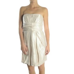 Max & Cleo Metallic Taffeta Pleated Dress